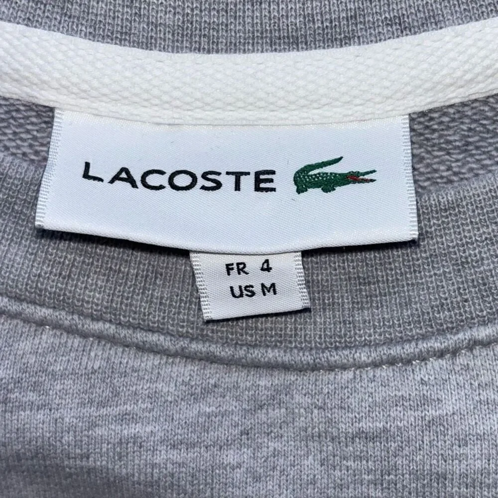 Lacoste Men's Long Sleeve Letter Block Graphic Sweatshirt gray Size M